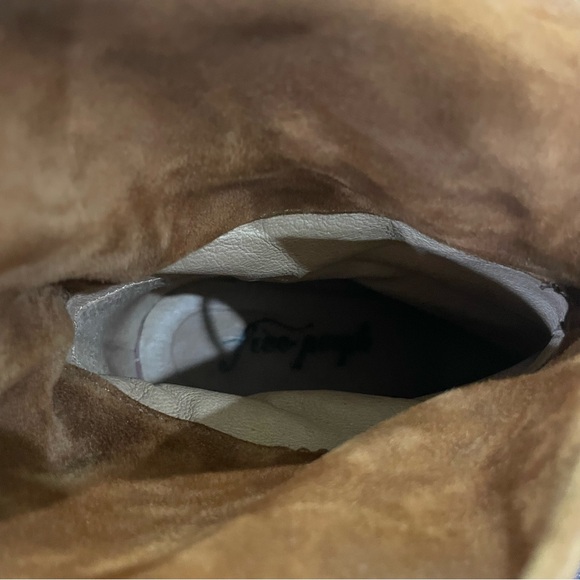 Free People Mila Heel Boots Women's Suede Ankle Bootie Tan Size 38, US 8 - Italy - Picture 11 of 13